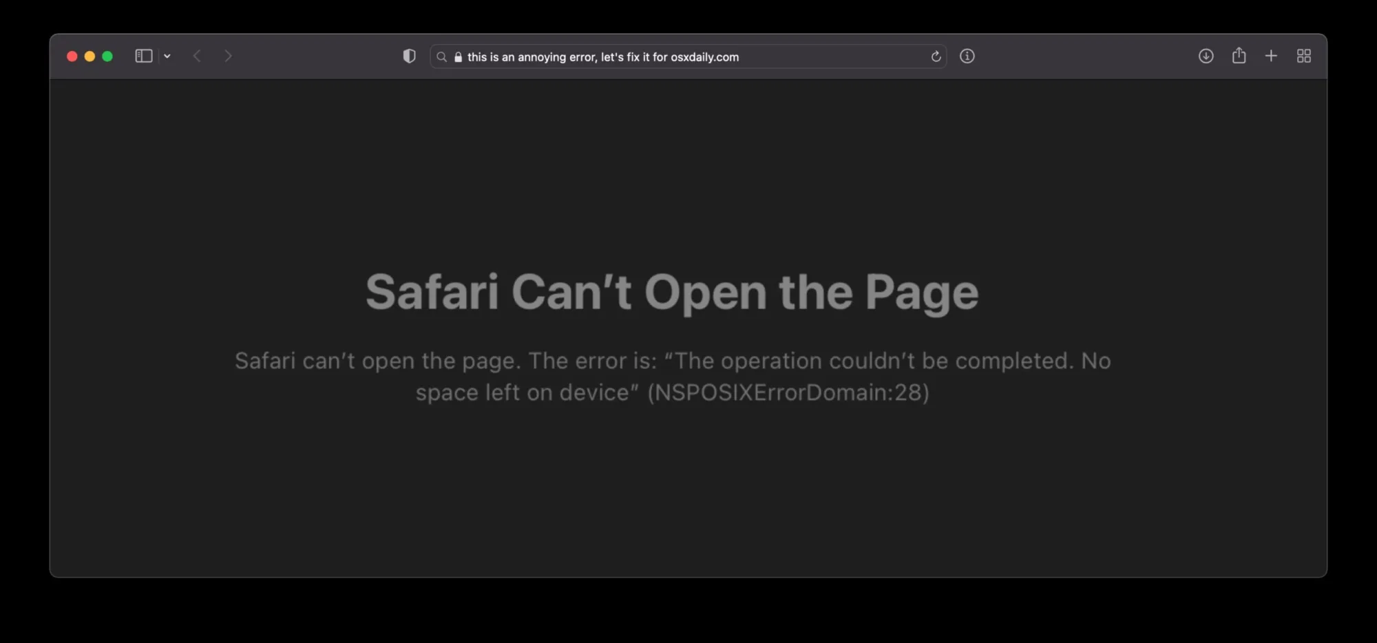 safari error browsing