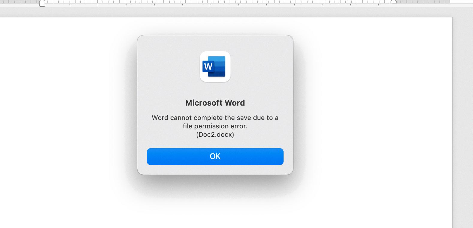 file permission error word mac