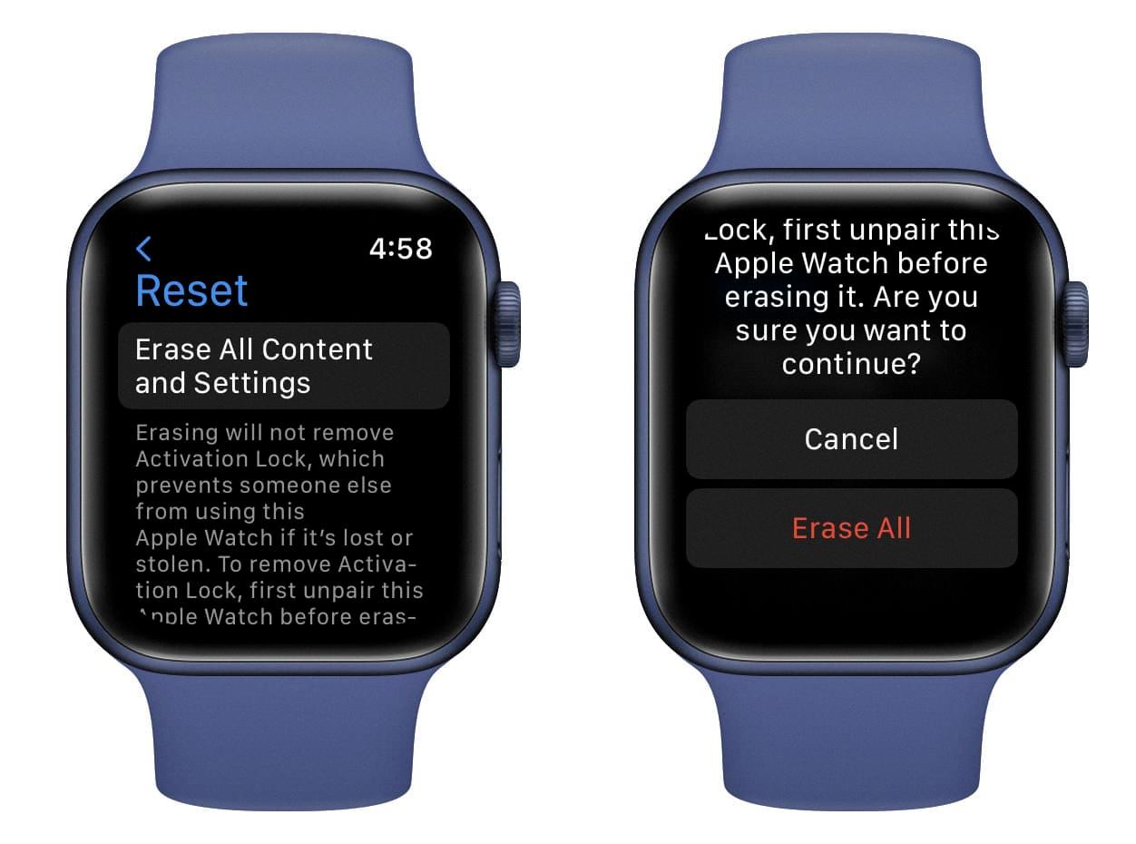 how to erase your apple watch