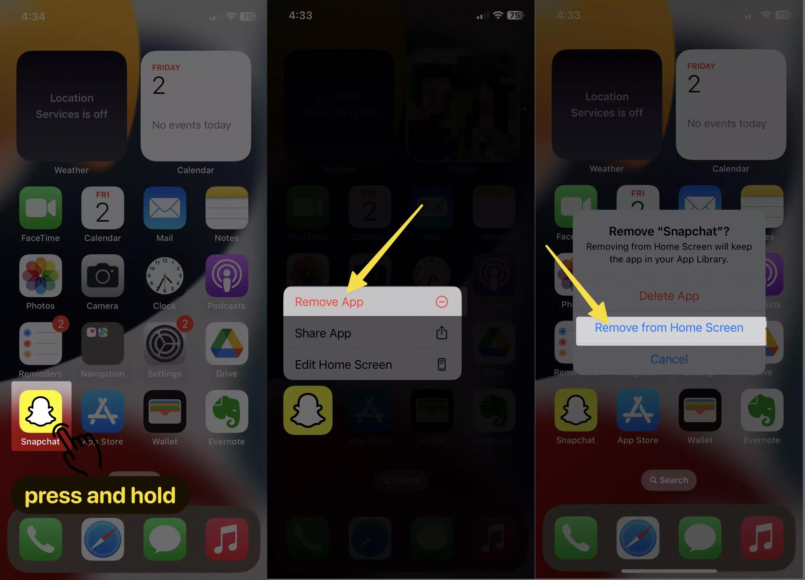how to hide snapchat on iphone