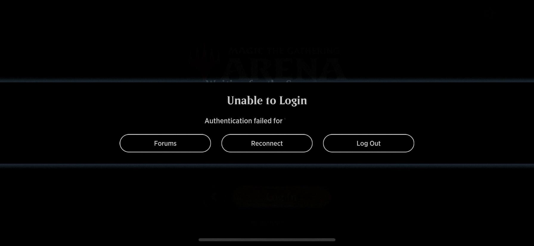 mtga authentication failed mtga authentication failed