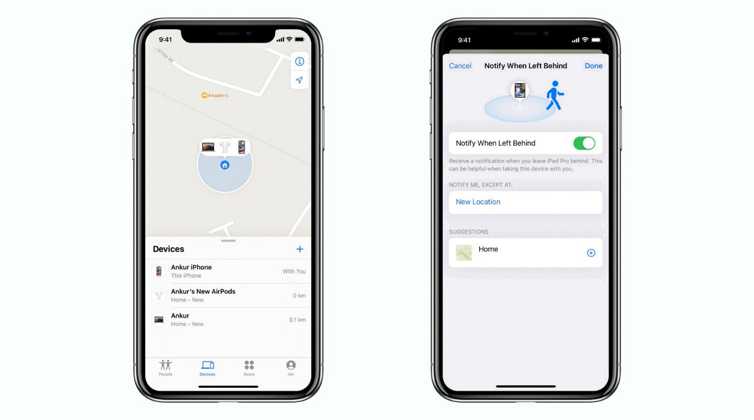 notify when left behind
