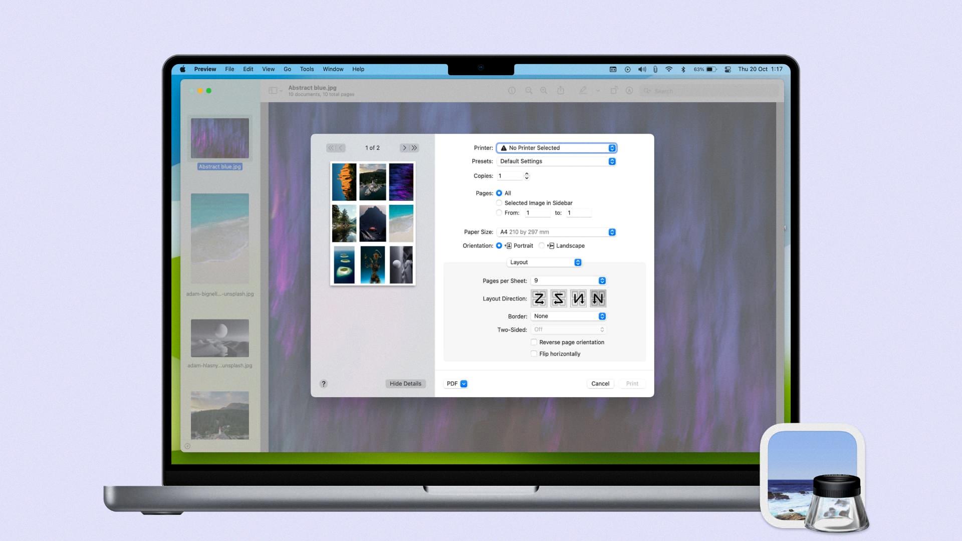 preview settings on mac