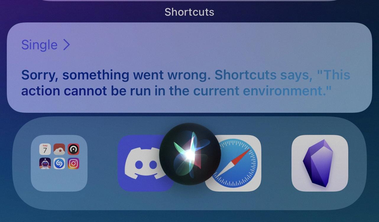 siri keeps saying something went wrong