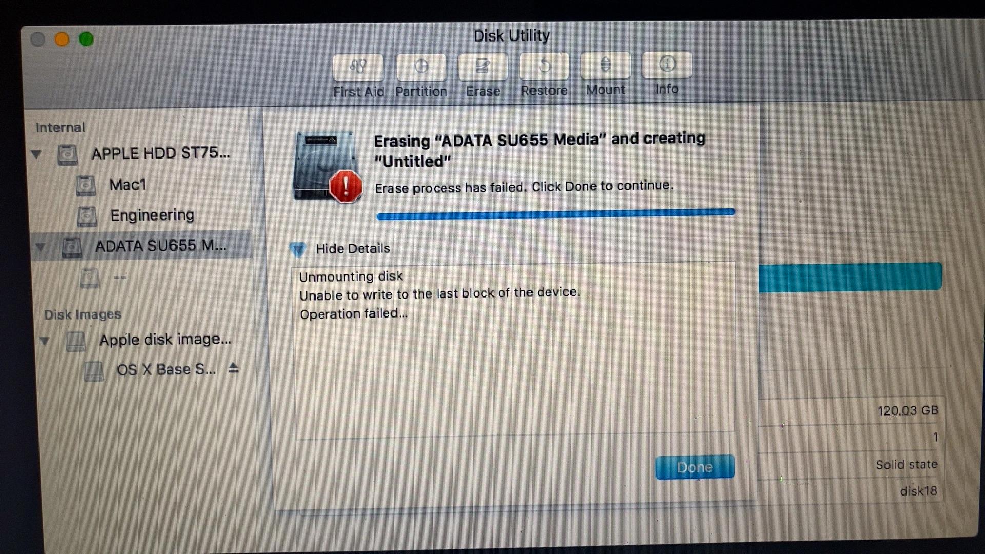 unable to write to the last block of the device unable to write to the last block of the device