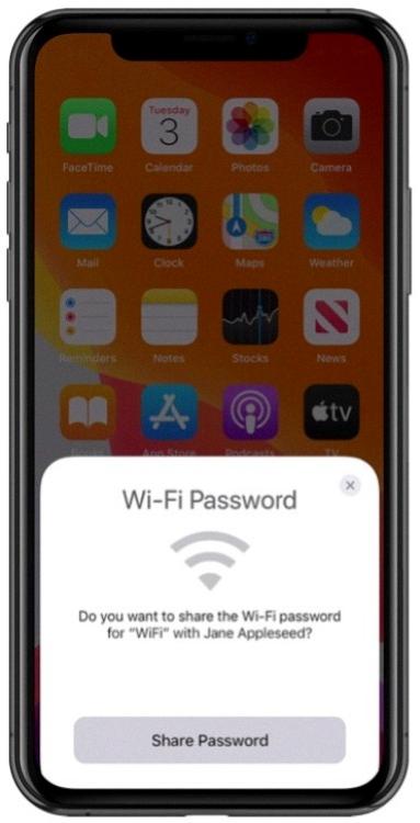 why is my iphone asking me to share wifi password