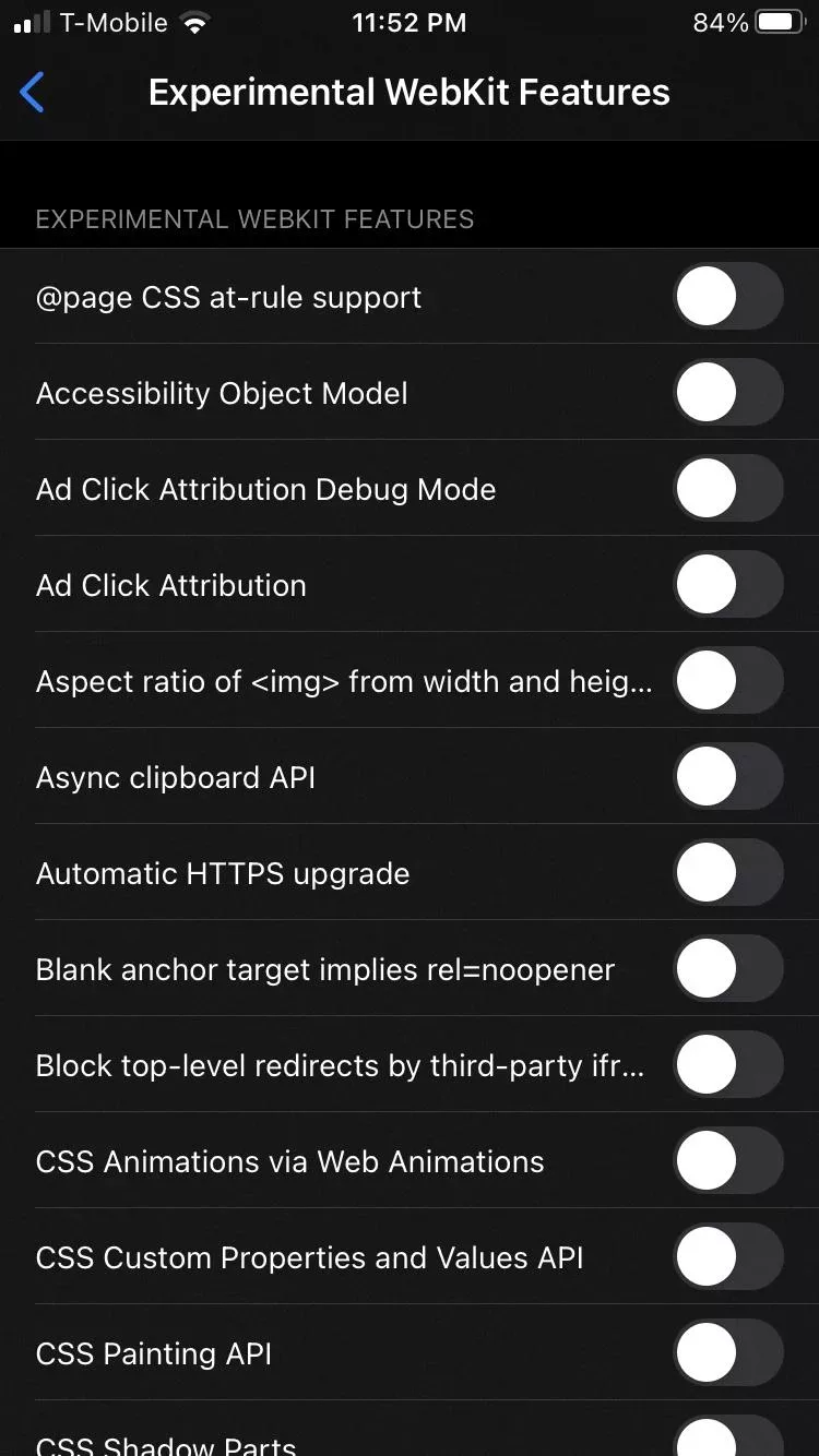 Which Experimental Webkit Features Should Be Turned On? 13