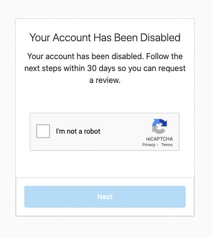 instagram disabled my account for 30 days