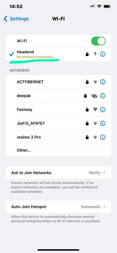 no internet connection iphone