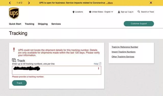 What to Do When Your UPS Tracking Number Doesn't Work? 1