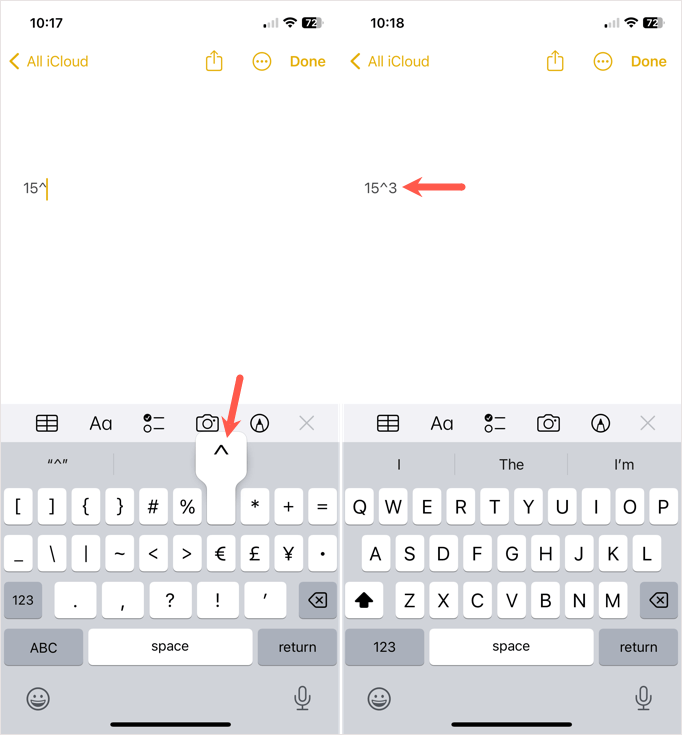 How to Type Exponents on iPhone? 1