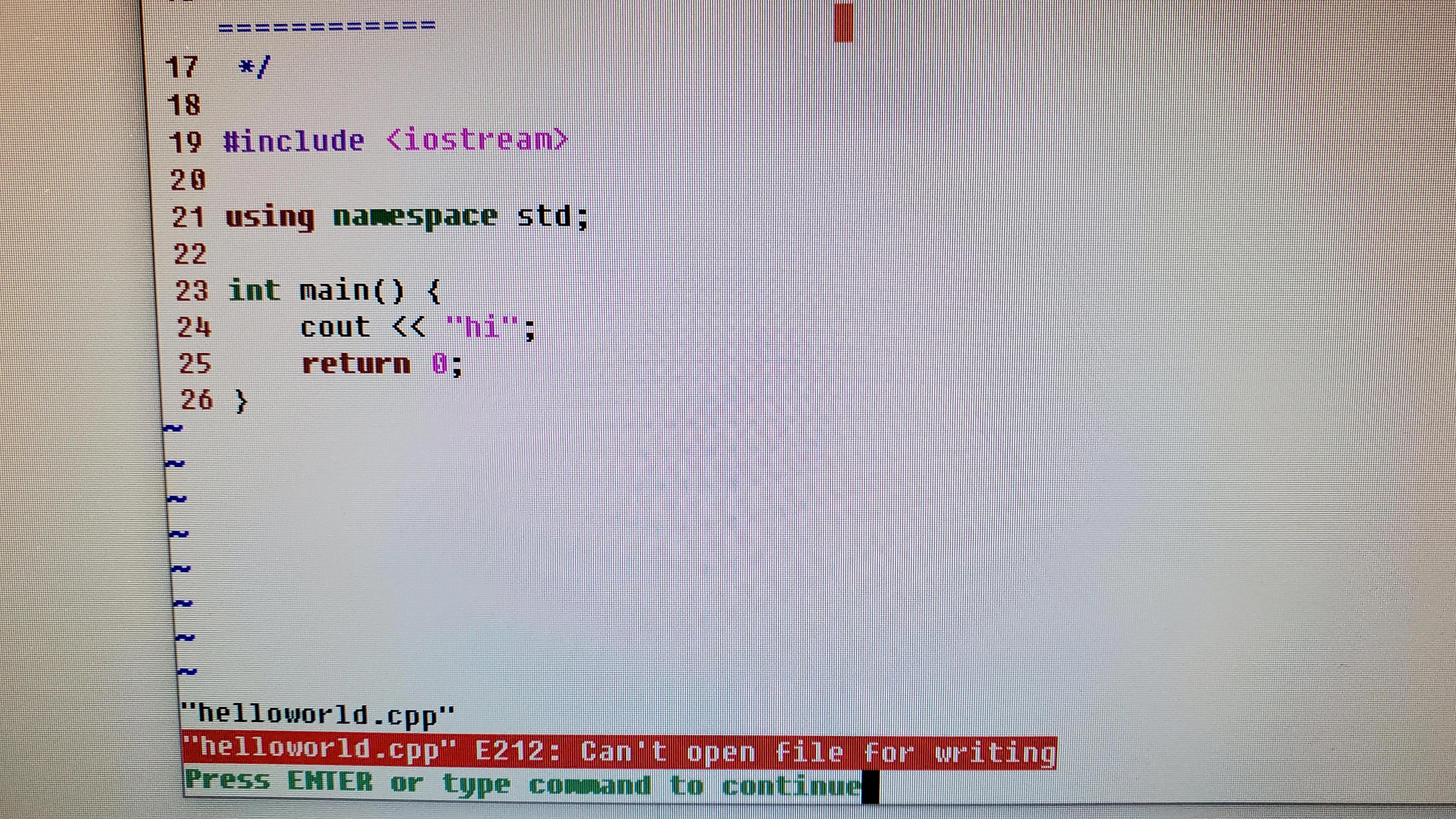 cant open file for writing
