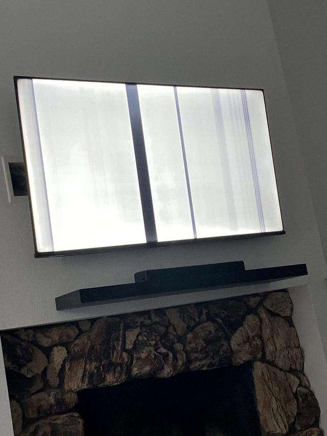 horizontal white lines on tv screen