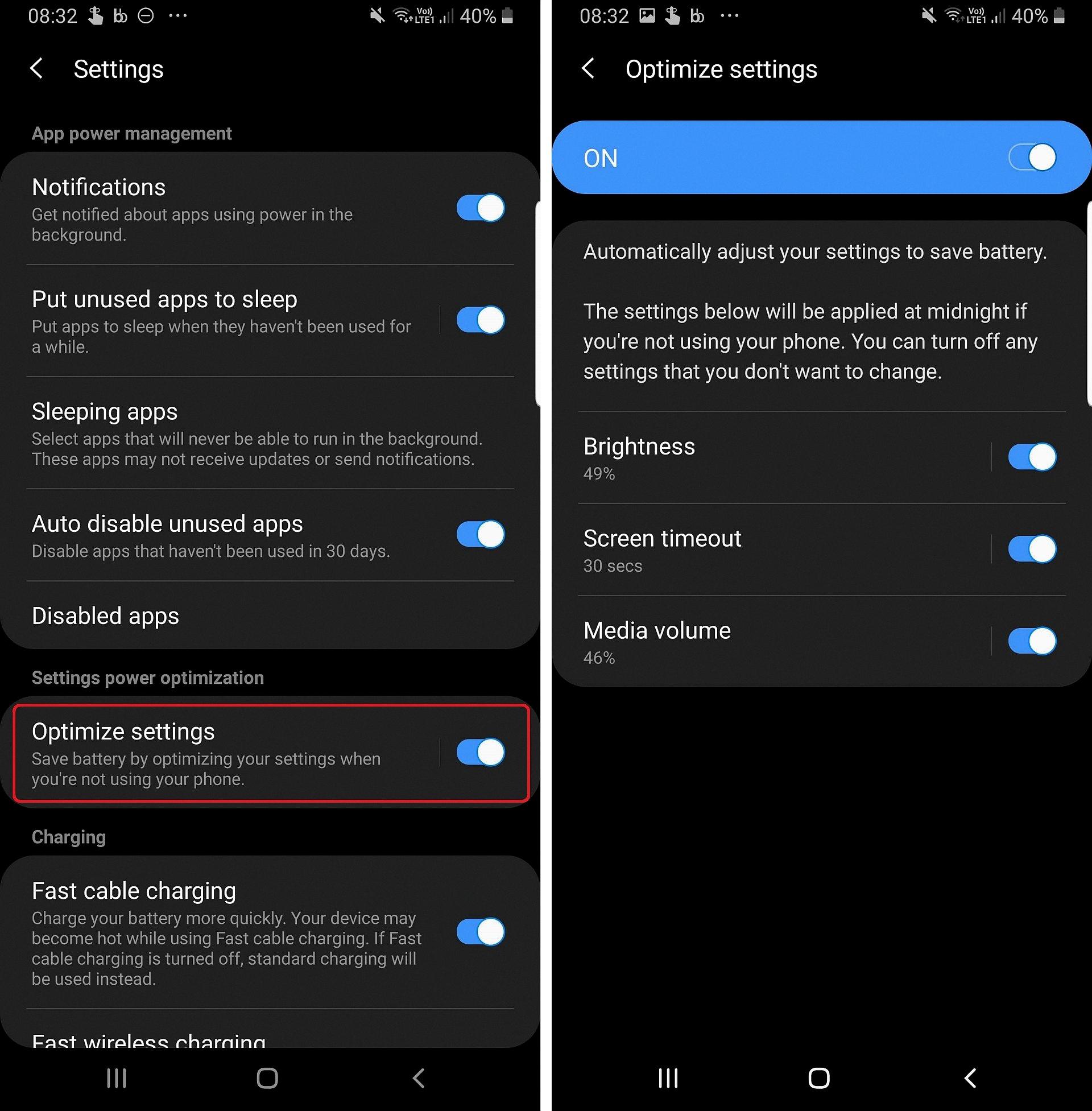how do i turn off screen timeout on android