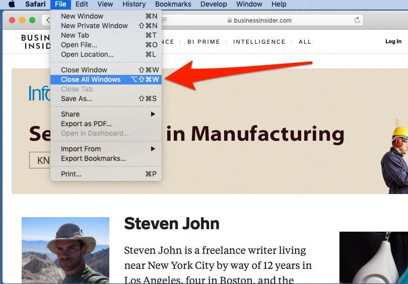 how to close windows on macbook