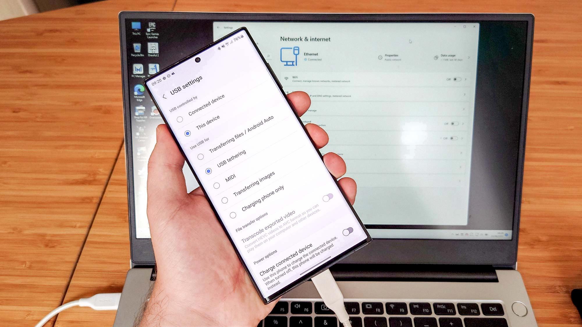 how to tethering android to pc