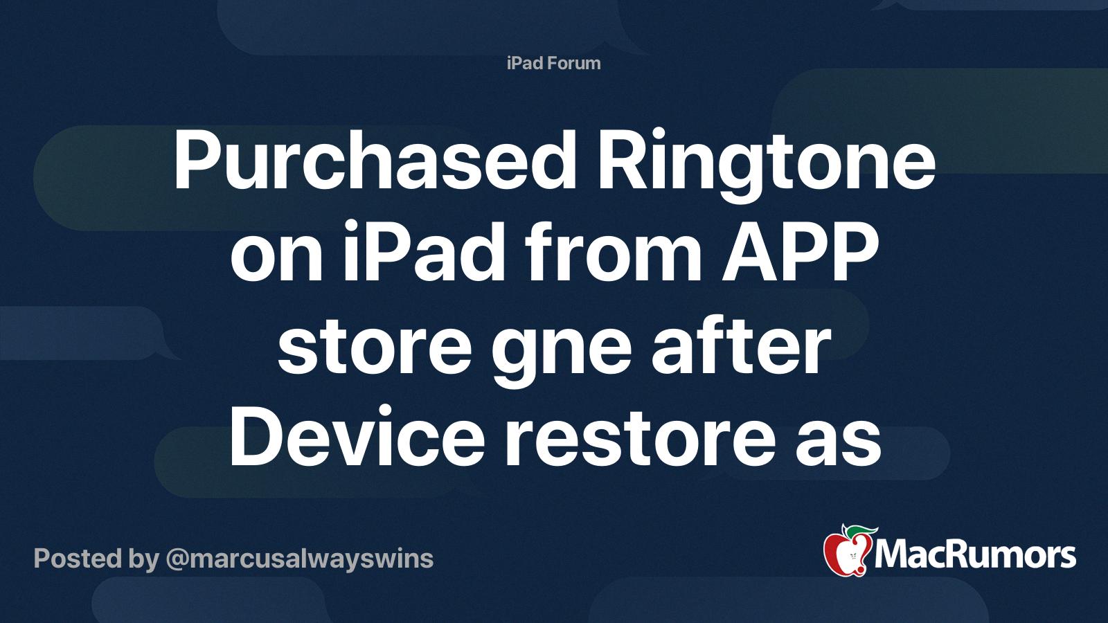 restore ringtone restore ringtone