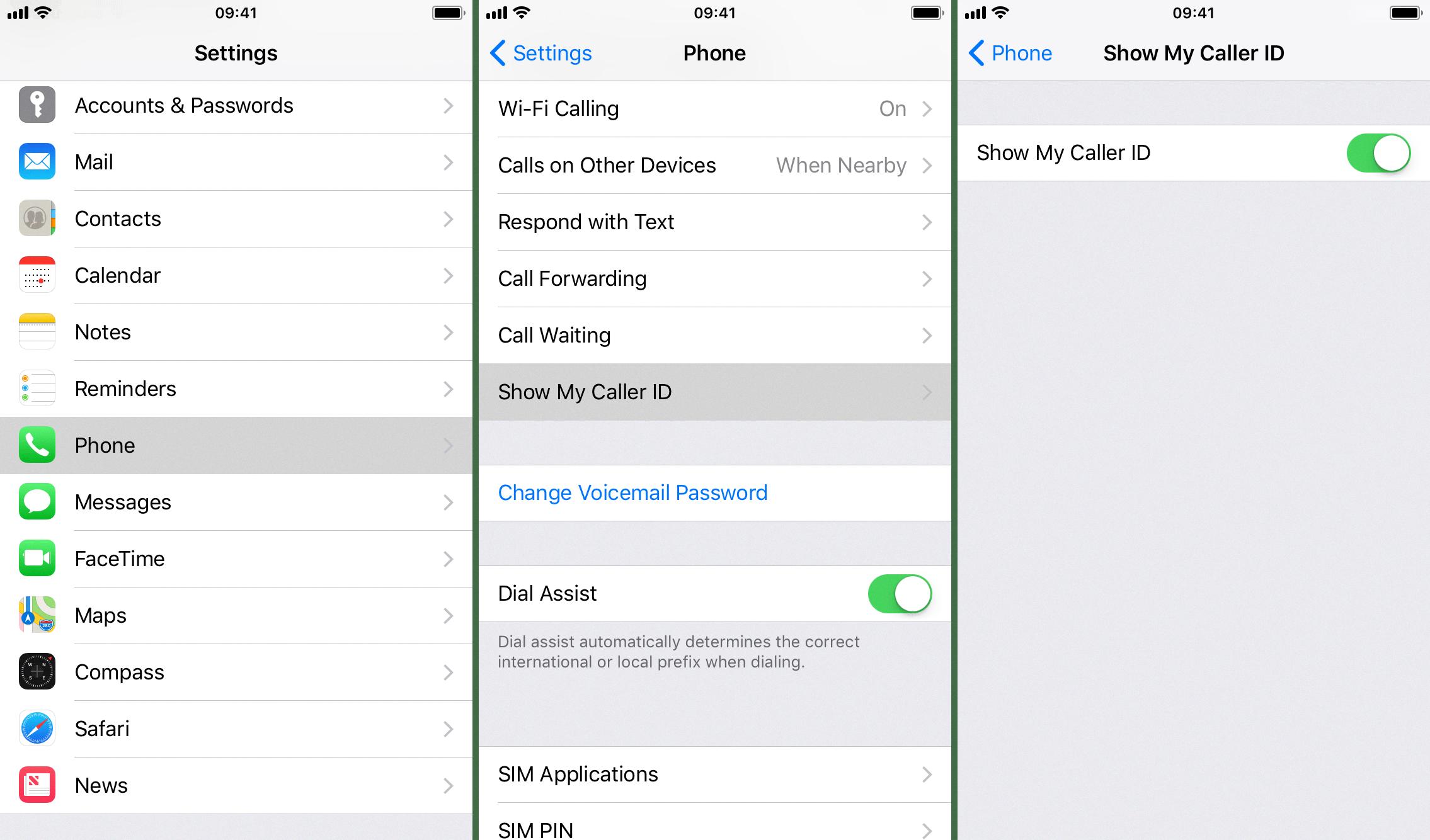 turn on caller id turn on caller id