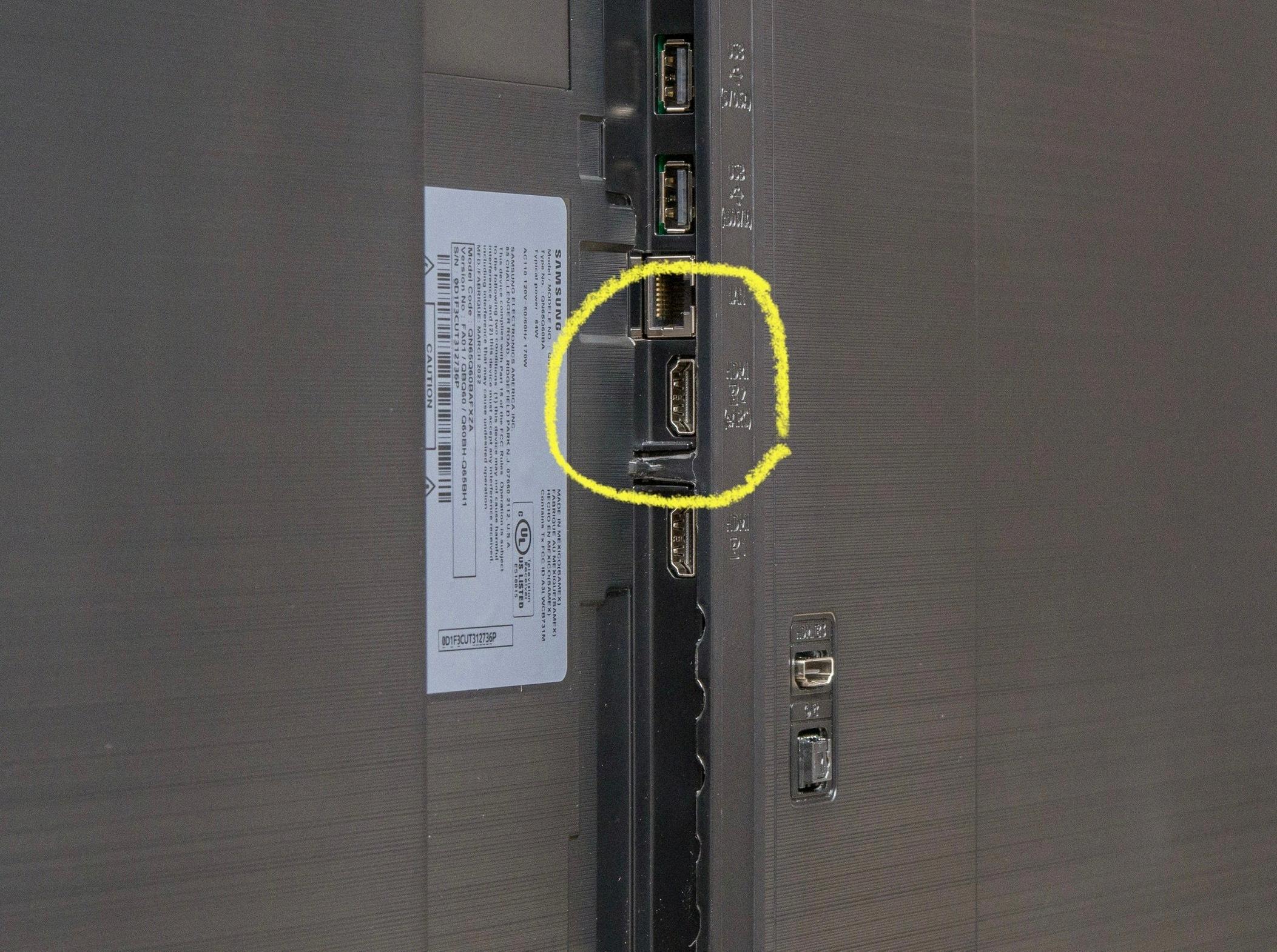 where is the hdmi port on a samsung tv