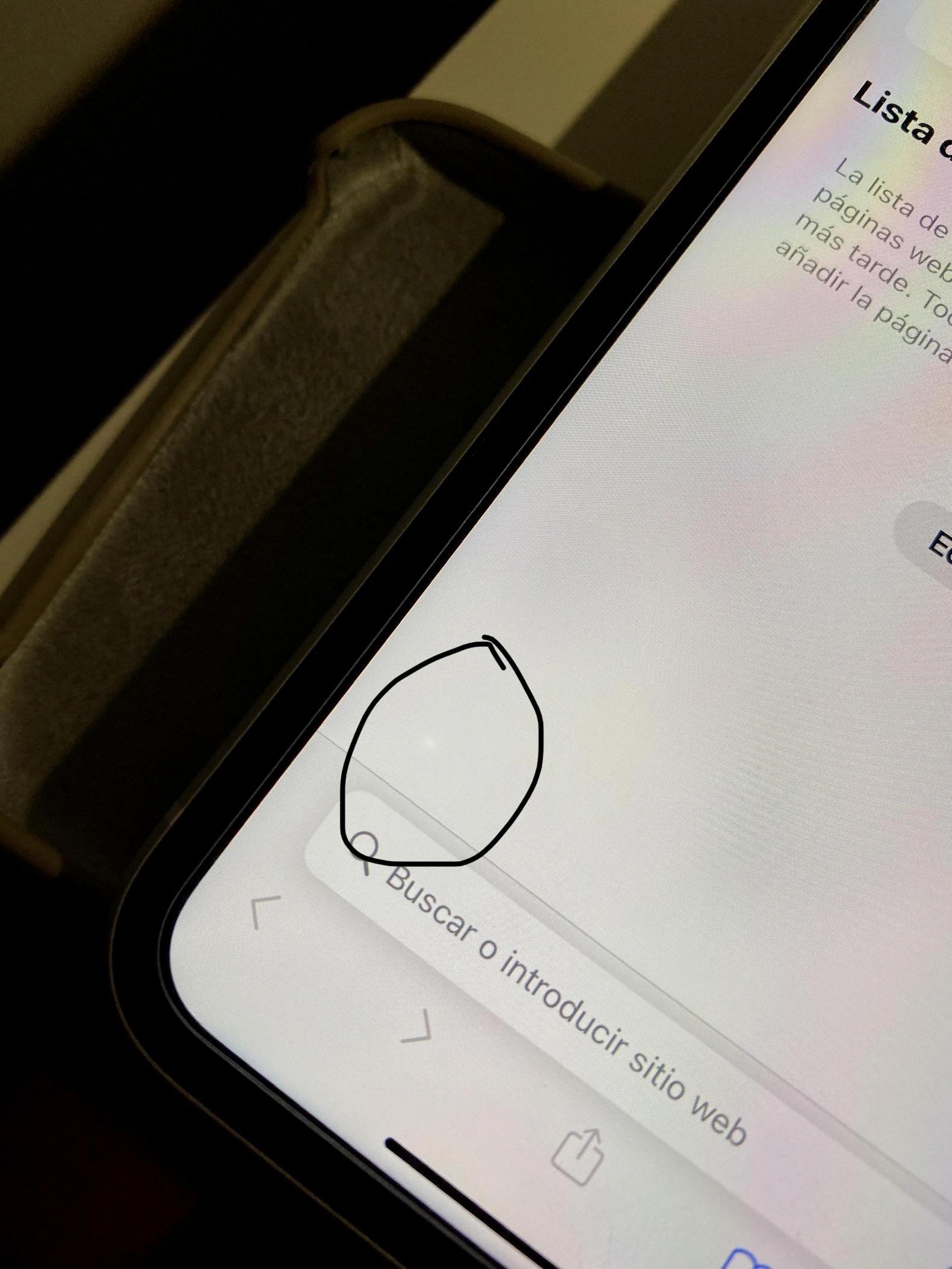 white dot on iphone screen