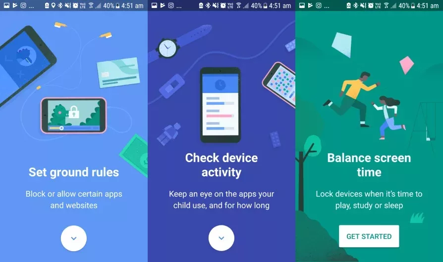 How to Remove Yourself from a Google Family Group 1 Google Family Link setup screens: set ground rules, check device activity, balance screen time