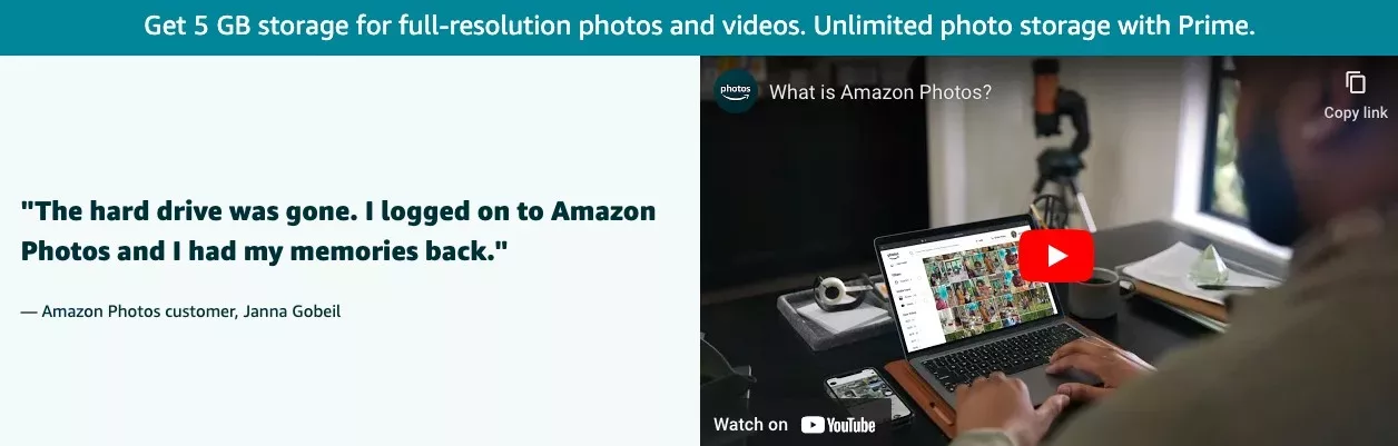 Amazon Photos Facts & FAQ 4 Amazon Photos testimonial with YouTube explainer video