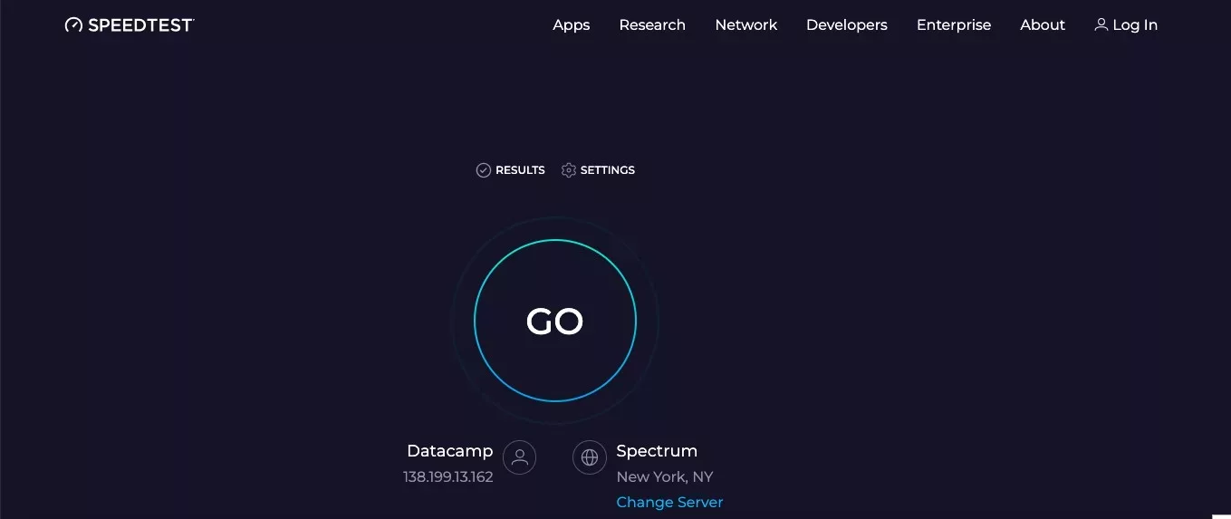 Funimation Not Working -Troubleshooting Guide 3 Shows a speed test page, which indicates you’re testing your internet connection to ensure stable streaming.