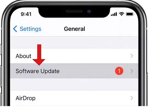 iPhone Settings General > Software Update — update iOS to fix sound and volume issues