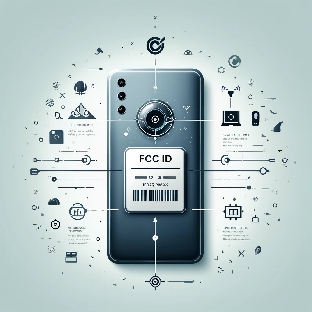 FCC ID Lookup Tutorial 3 Where to find the FCC ID on a smartphone example label and barcode on the device back