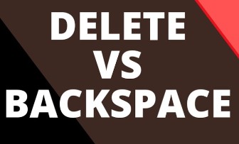 Delete vs Backspace” comparison graphic