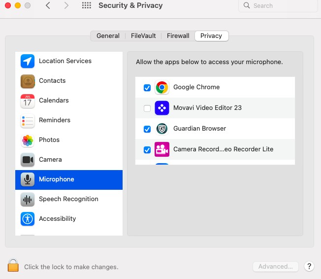 How To Mute Microphone On Mac? 3 Mac Security & Privacy permissions allowing apps to access the microphone