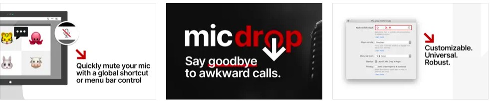 How To Mute Microphone On Mac? 4 MicDrop app promo showing global shortcut to mute Mac microphone