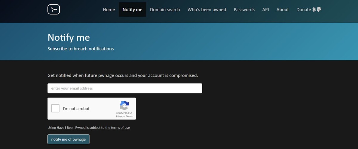 How to Change Facebook Password on iPhone 4 Have I Been Pwned Notify Me page to subscribe for data breach email alerts