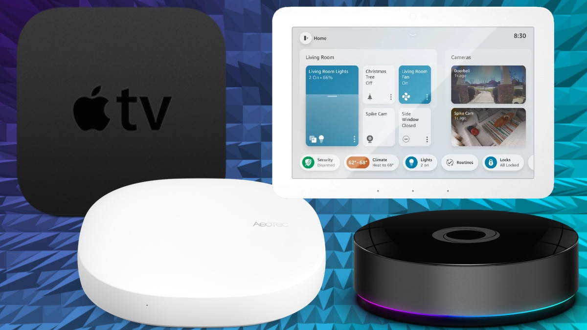 A visual of a few different smart home hubs.